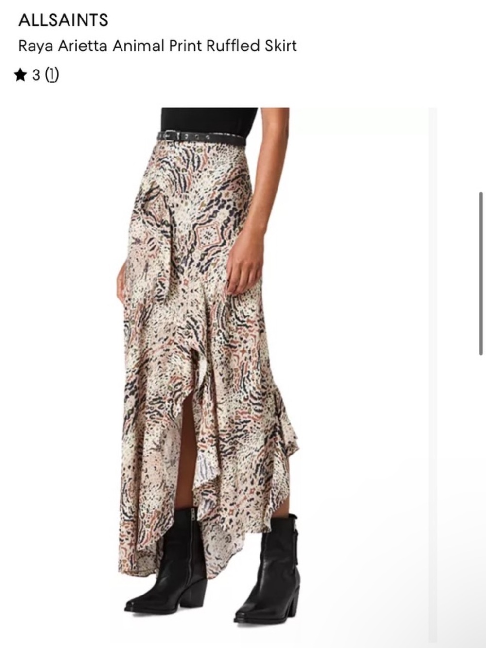 ALLSAINTS Raya Arietta animal print skirt